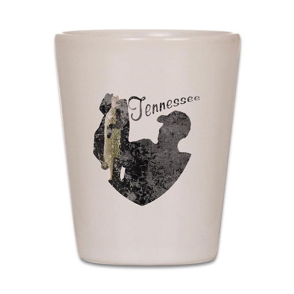 CafePress - Tennessee Fishing - White Shot Glass, Unique and Funny Shot Glass