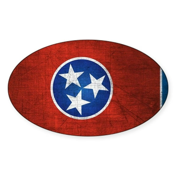 CafePress - Tennessee State Flag Sticker - Sticker (Oval)