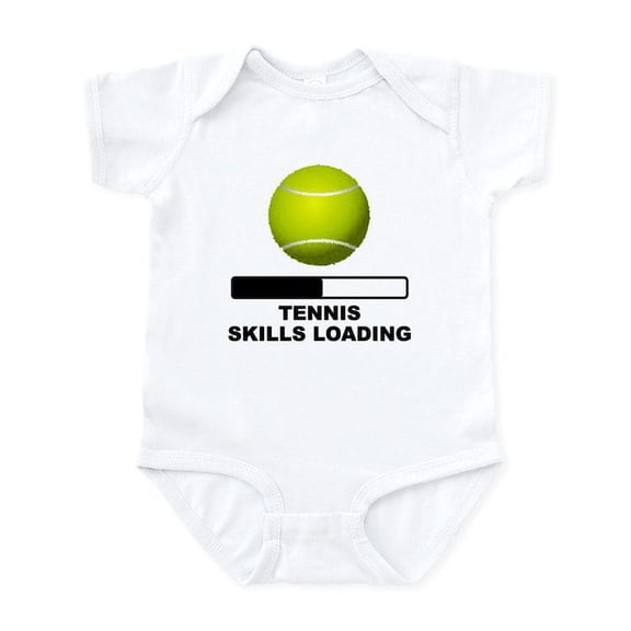 CafePress - Tennis Skills Loading Body Suit - Baby Light Bodysuit, Size Newborn - 24 Months