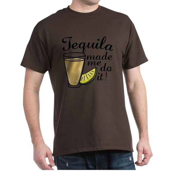 CafePress - Tequila Made Me Do It Dark T Shirt - Men's Classic Graphic Cotton T-Shirt