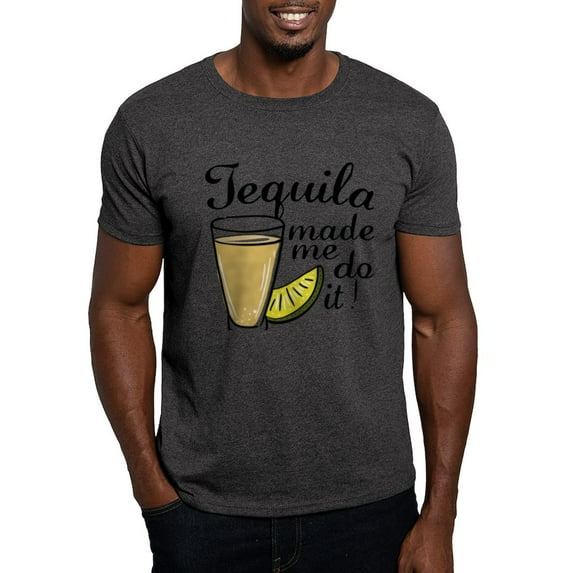 CafePress - Tequila Made Me Do It Dark T Shirt - Men's Classic Graphic Cotton T-Shirt