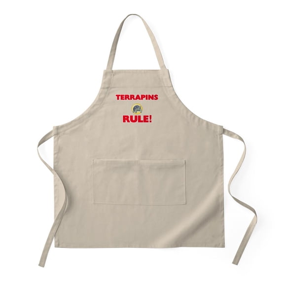 CafePress - Terrapins Rule! Light - Kitchen Apron with Pockets, Grilling Apron, Baking Apron
