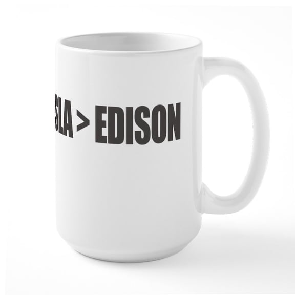 CafePress - Tesla Edison Mugs - 15 oz Ceramic Large White Novelty Mug