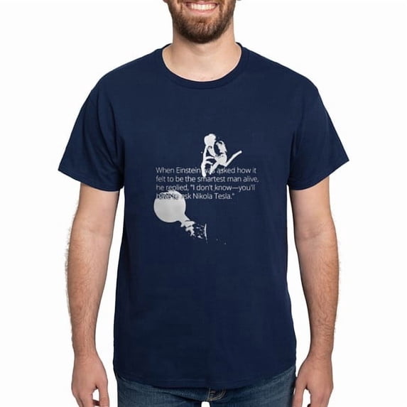 CafePress - Tesla Einstein Quote T Shirt - Men's Classic Cotton T-Shirts