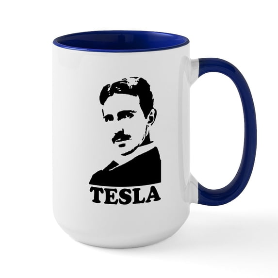 CafePress - Tesla Large Mug - 15 oz Ceramic Large White Novelty Mug