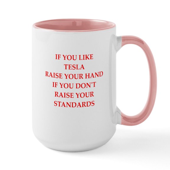 CafePress - Tesla Mugs - 15 oz Ceramic Large White Novelty Mug