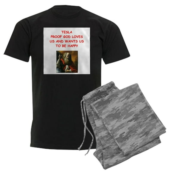 CafePress - Tesla Pajamas - Men's Dark Loose Fit Cotton Pajama Set