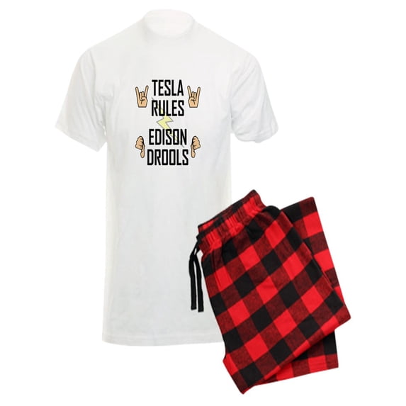 CafePress - Tesla Rules Pajamas - Men's Light Pajamas