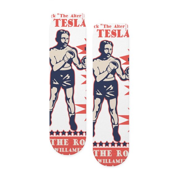 CafePress - Tesla V Edison DKT - Unisex Novelty Printed Crew Adult Socks