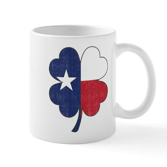 CafePress - Texas Clover Flag Mug - 11 oz Ceramic Mug - Novelty Coffee Tea Cup
