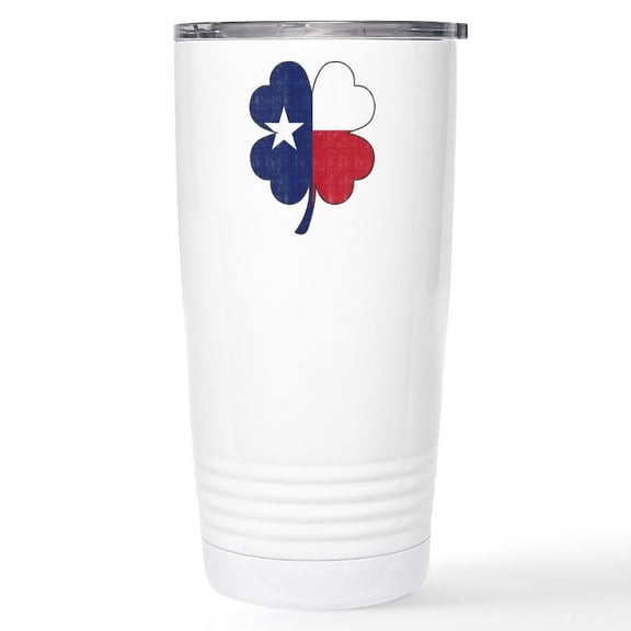 CafePress - Texas Clover Flag Stainless Steel Travel Mug - Insulated Stainless Steel Travel Tumbler 20 oz.