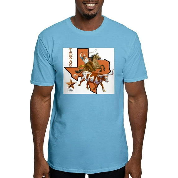 CafePress - Texas Cowboy & Longhorn Fitted T Shirt - Fitted T-Shirt, Vintage Fit Soft Cotton Tee