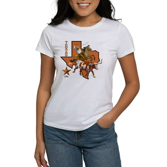 CafePress - Texas Cowboy & Longhorn Women's T Shirt - Women's Classic T-Shirt