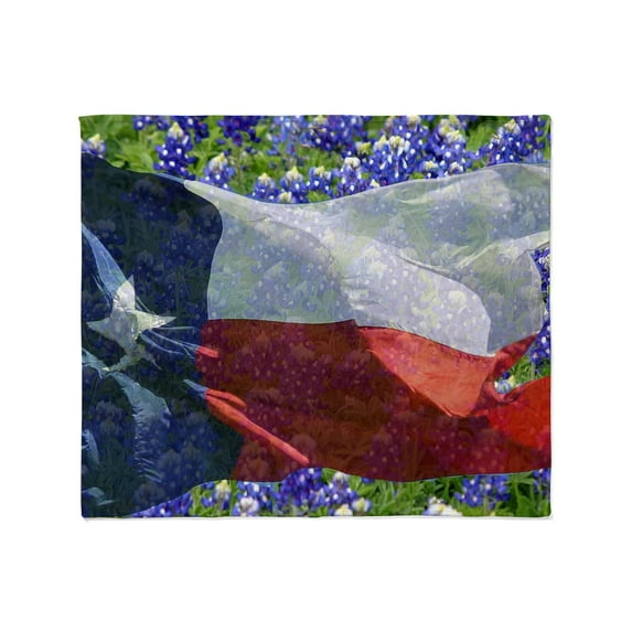 CafePress - Texas Flag Bluebonnet Card Throw Blanket - Soft Fleece Throw Blanket, 50"x60" for All Ages