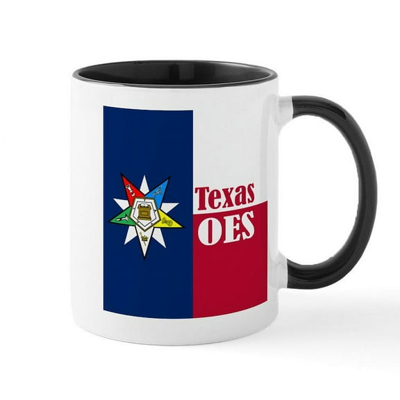 CafePress - Texas Flag Eastern Star Mug - 11 oz Ceramic Mug - Novelty Coffee Tea Cup
