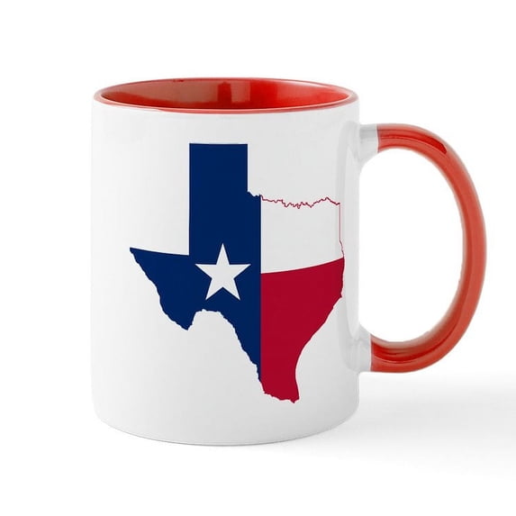 CafePress - Texas Flag Map Mug - 11 oz Ceramic Mug - Novelty Coffee Tea Cup