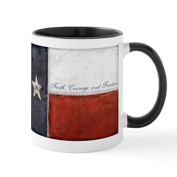 CafePress - Texas Flag Mug - 11 oz Ceramic Mug - Novelty Coffee Tea Cup