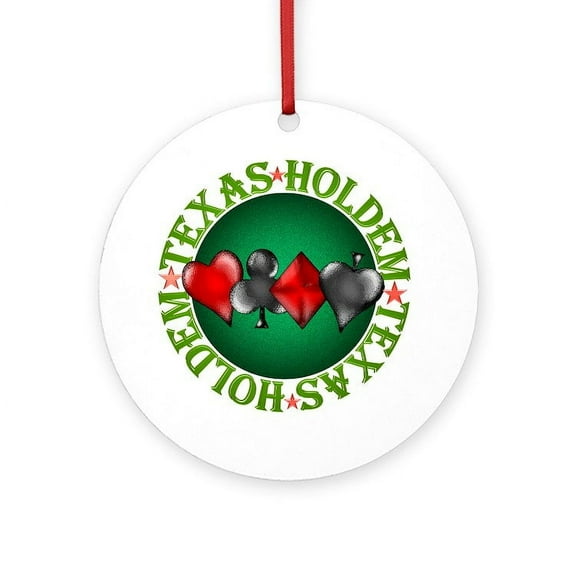 CafePress - Texas Holdem 4 -  Round Wood Ornament 4"