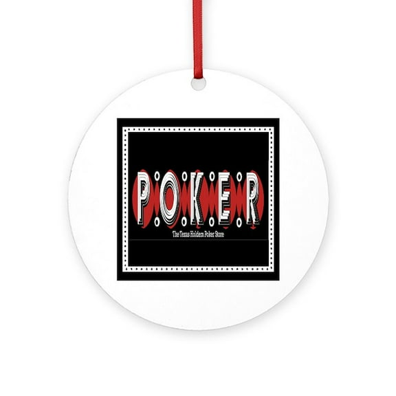 CafePress - Texas Holdem POKER - Round Wood Ornament 4"