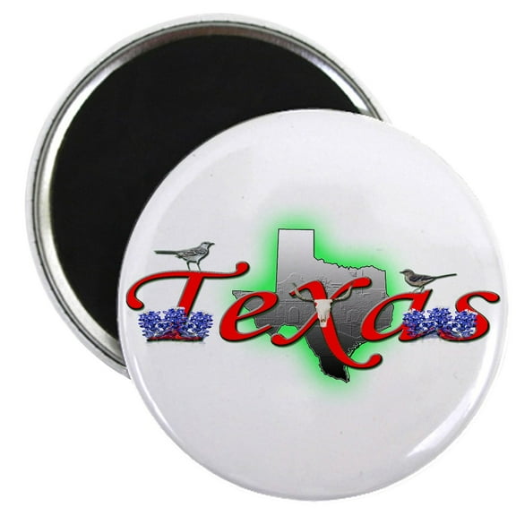 CafePress - Texas Magnet - 2.25" Round Magnet, Refrigerator Magnet, Button Magnet Style
