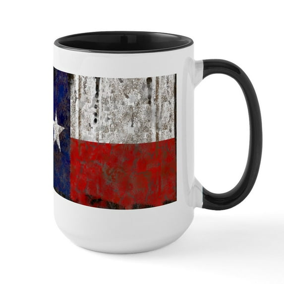 CafePress - Texas Retro State Flag Large Mug - 15 oz Ceramic Large White Novelty Mug