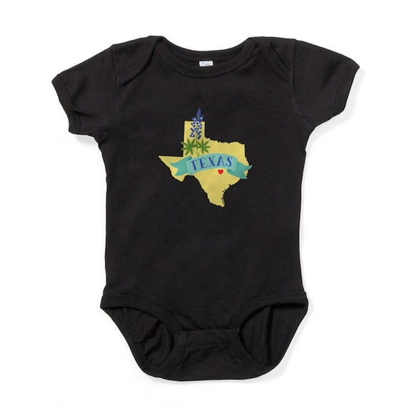 CafePress - Texas State Outline Bluebonnet Flower Baby Bodysui - Cute Infant Bodysuit Baby Romper - Size Newborn - 24 Months