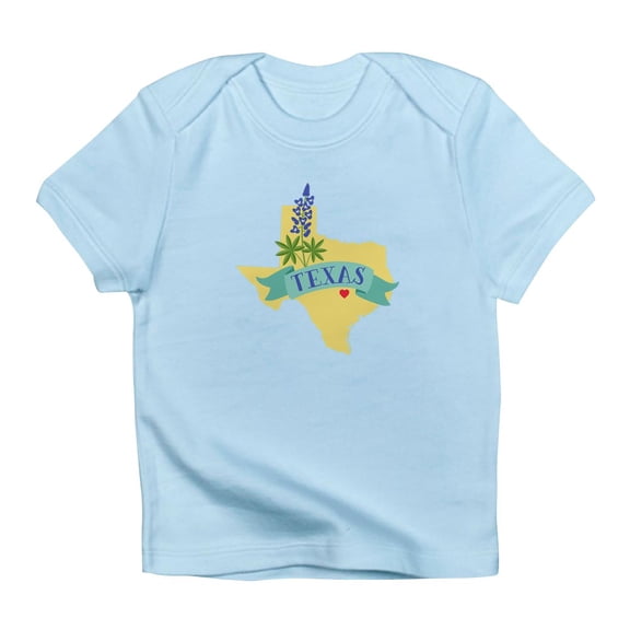 CafePress - Texas State Outline Bluebonnet Flower Infant T Shi - Infant T-Shirt