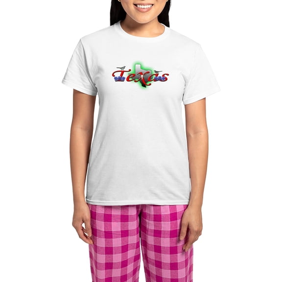 CafePress - Texas Women's Light Pajamas - Women's Short Sleeve Print T-Shirt and Pants Light Cotton Pajama Set