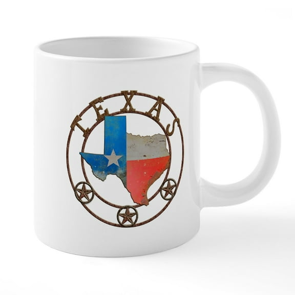 CafePress - Texas Wrought Iron Barn Art - 20 Oz White Ceramic Mega Mug