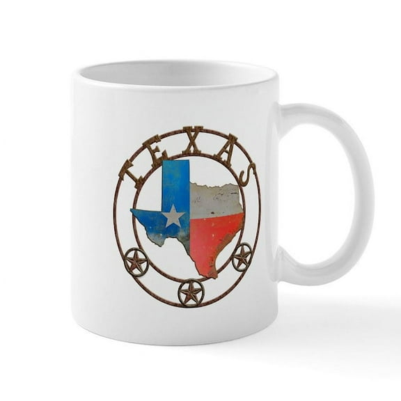 CafePress - Texas Wrought Iron Barn Art Mugs - 11 oz Ceramic Mug - Novelty Coffee Tea Cup