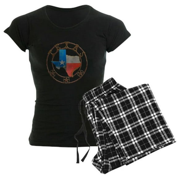 CafePress - Texas Wrought Iron Barn Art Pajamas - Women's Dark Pajamas