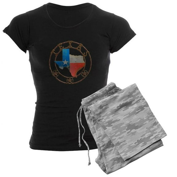 CafePress - Texas Wrought Iron Barn Art Pajamas - Women's Dark Pajamas
