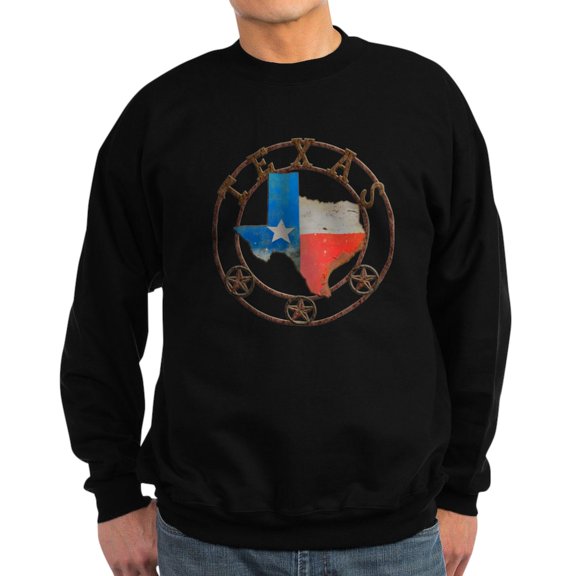 CafePress - Texas Wrought Iron Barn Art Sweatshirt - Classic Crew Neck Sweatshirt
