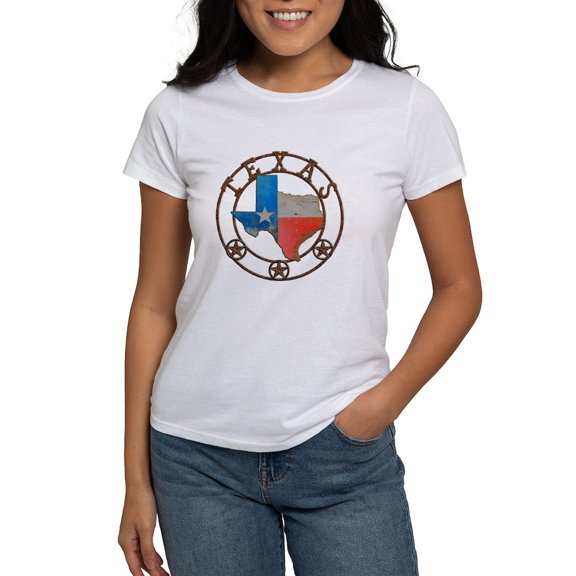 CafePress - Texas Wrought Iron Barn Art T Shirt - Women's Classic T-Shirt