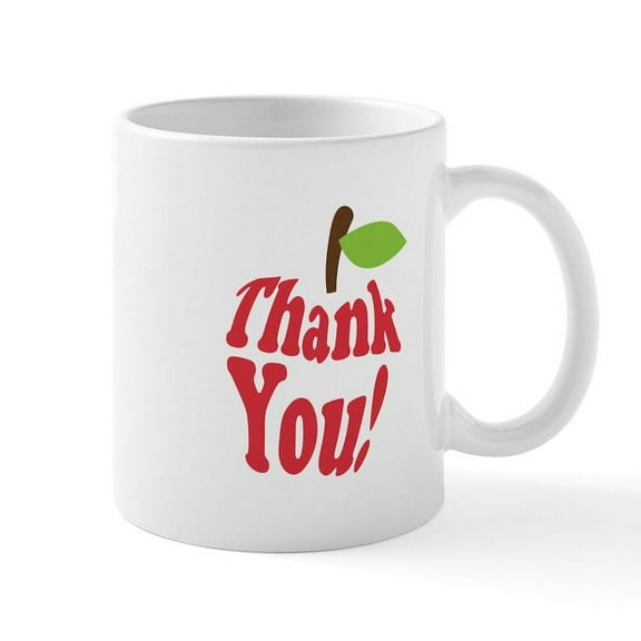 CafePress - Thank You Red Apple Appreciation Mugs - 11 oz Ceramic Mug - Novelty Coffee Tea Cup