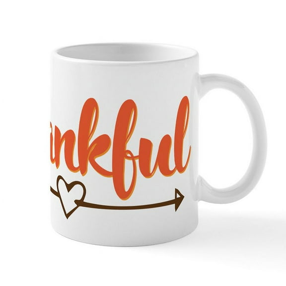 CafePress - Thankful - 11 oz Ceramic Mug - Novelty Coffee Tea Cup