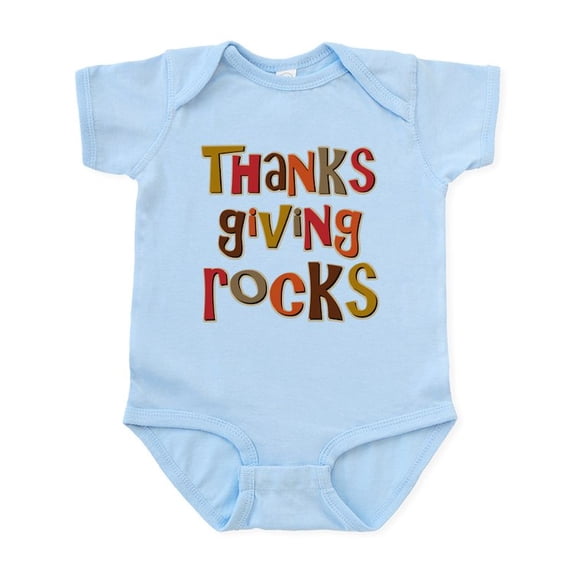 CafePress - Thanksgiving Rocks Infant Bodysuit - Baby Light Bodysuit, Size Newborn - 24 Months