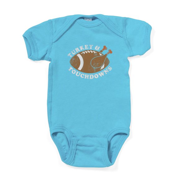CafePress - Thanksgiving Turkey And Touchdowns Body Suit - Cute Infant Bodysuit Baby Romper - Size Newborn - 24 Months