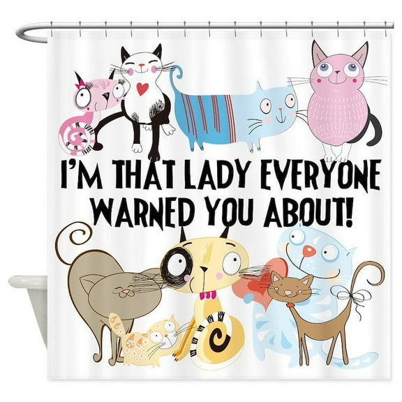 CafePress - That Cat Lady - Unique Fabric Shower Curtain 70" x 72"