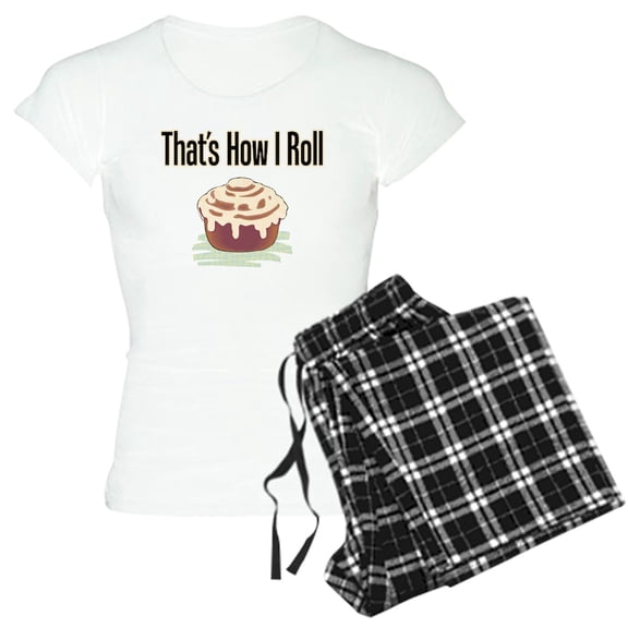 CafePress - That's How I Roll (Cinnamon) Women's Light Pajamas - Women's Short Sleeve Print T-Shirt and Pants Light Cotton Pajama Set