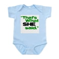 thumbnail image 1 of CafePress - That's What She Said. Infant Bodysuit - Baby Light Bodysuit, Size Newborn - 24 Months, 1 of 4