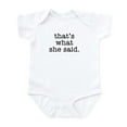 thumbnail image 1 of CafePress - That's What She Said Infant Bodysuit - Baby Light Bodysuit, Size Newborn - 24 Months, 1 of 4
