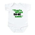 thumbnail image 1 of CafePress - That's What She Said. Infant Bodysuit - Baby Light Bodysuit, Size Newborn - 24 Months, 1 of 4