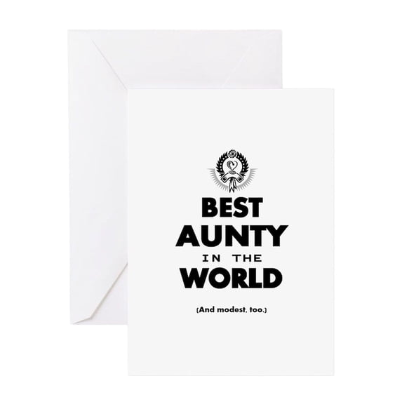 CafePress - The Best In The World – Aunty Greeting Cards - Greeting Card, Blank Inside Glossy