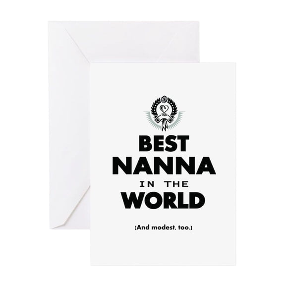 CafePress - The Best In The World Best Nanna Greeting Cards - Greeting Card, Blank Inside Glossy