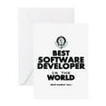 thumbnail image 1 of CafePress - The Best In The World Software Developer Greeting - Greeting Card, Blank Inside Glossy, 1 of 3