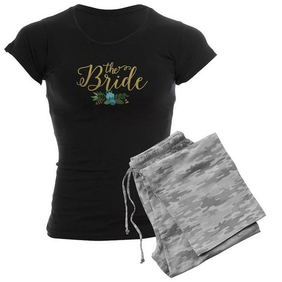 CafePress - The Bride Modern Text Design - Women's Dark Pajamas