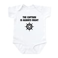 thumbnail image 1 of CafePress - The Captain Is Always Right Infant Bodysuit - Baby Light Bodysuit, Size Newborn - 24 Months, 1 of 4