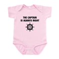 thumbnail image 1 of CafePress - The Captain Is Always Right Infant Bodysuit - Baby Light Bodysuit, Size Newborn - 24 Months, 1 of 4
