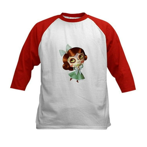 CafePress - The Day Of The Dead Vintage Doll Baseball Jersey - Kids Cotton Baseball Jersey, 3/4 Sleeve Shirt
